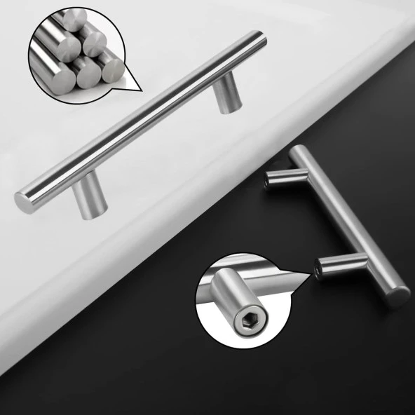Mobilya Mutfak Çekmece Dolap Kapak Kulpu Kulbu 224 mm İnox Metal Kulp - Resim 6