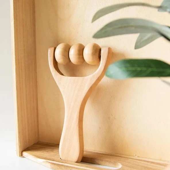 Madero Terapi & Selülit Ahşap Yüz Masaj Rulosu Model 3 - Resim 2