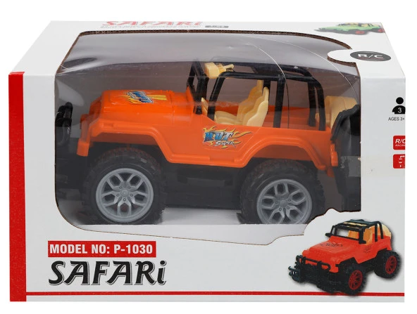 Turuncu Renk Uzaktan Kumandalı Jeep Safari 2 Fonksiyonlu Oyuncak Araba 18x10 cm