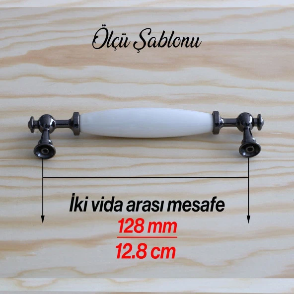 Porselen Füme Beyaz 128 mm Kulp Mobilya Çekmece Mutfak Kulplar Kulbu Dolabı Dolap Kapak Kulpu - Resim 3
