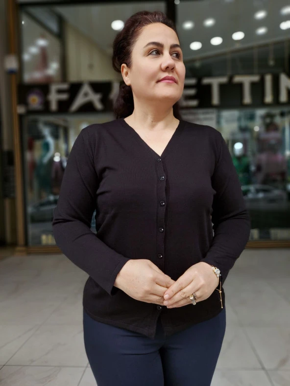 6335 Düğmeli Hırka - 7