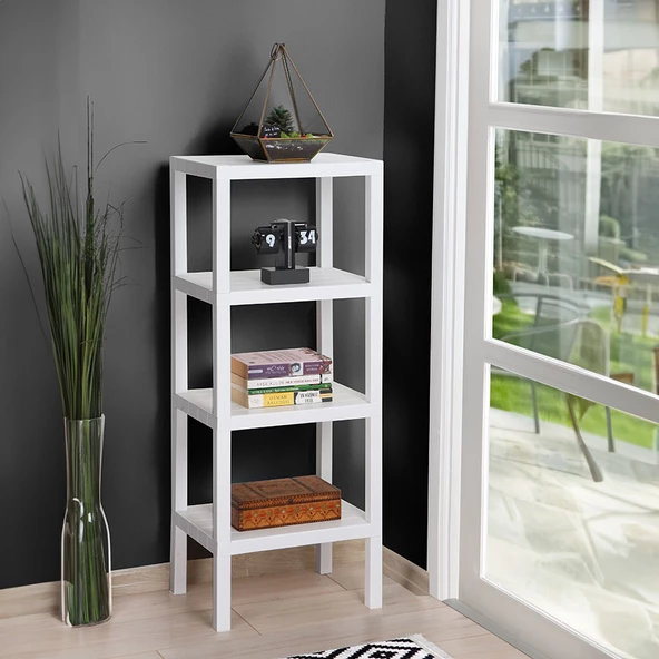 Mithra Life 4 Katlı Plastik Beyaz Banyo Mutfak Rafı MIT1049 - 3