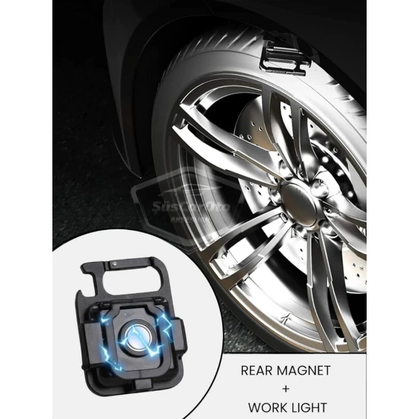 30 Ledli Mini El Feneri 4 Modlu Flash Çok Amaçlı Anahtarlık Su Geçirmez Şarjlı Mıknatıslı Led Işık Fonksiyonel Kamp Cep Işığı 1000 Lümen - 9