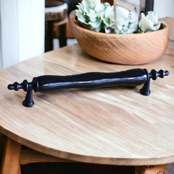 Porselen Siyah 128 mm Kulplar Mobilya Mutfak Dolabı Çekmece Dolap Kapak Kulpu Kulbu - Resim 5