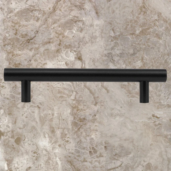 Mobilya Mutfak Çekmece Dolap Kapak Kulpu Kulbu 192 mm Mat Siyah Metal Kulp - Resim 5