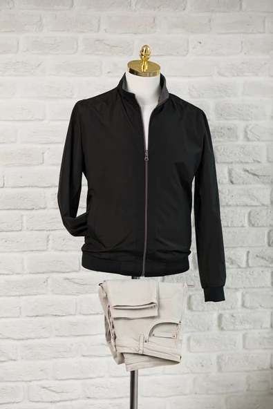 Advante Yandan Cepli Beli Lastikli Dik Yaka Regular Fit Çift Taraflı Baharlık Mont - 7