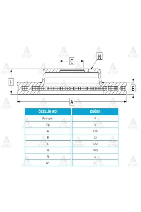 Fren Diski Accent 06-11 Era / I-20 09-12 / Rıo 06-11 / Ön Havalı 256-4bsh-0986479r77 Bsh-0986479r77