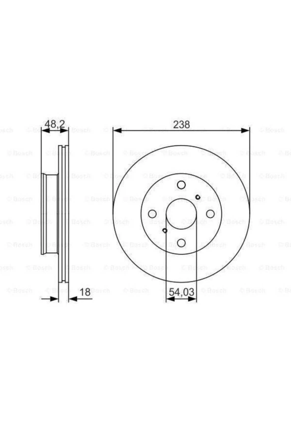 0986479r75 Fren Diski Toyota Corolla E9 1.6 87-93 Ön - 238 mm 1 Adet Fiyatıdır Uyumlu