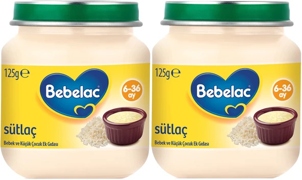 Bebelac Kavanoz Maması Püre 125GR Sütlaç (2 Li Set)