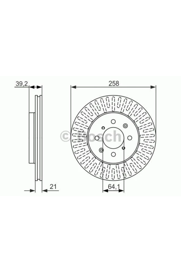 Ön Fren Aynası Honda Jazz 1.2-1.4 -12.2008 258×21×4dlxhavalıbos-0986479594 986479594 45251saag50