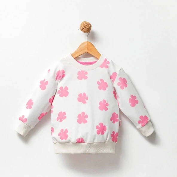 Jolbaby Çiçek Desenli Kız Çocuk Sweatshirt Bluz