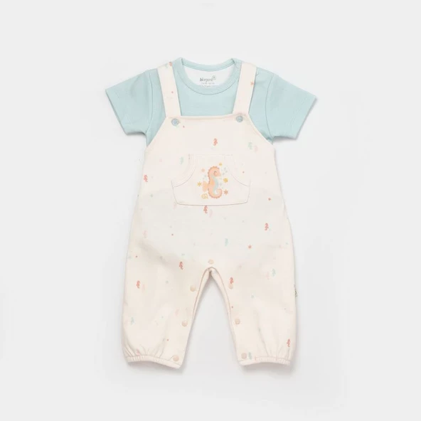 Bibaby Biorganic Save The Seahorse Salopet Tulum 60758 Bej-Mint