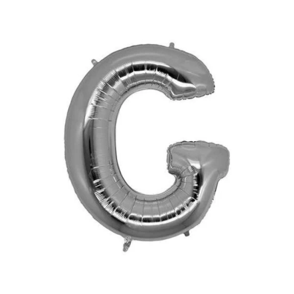 G Harf Gümüş Folyo Balon 40 inc 100 cm