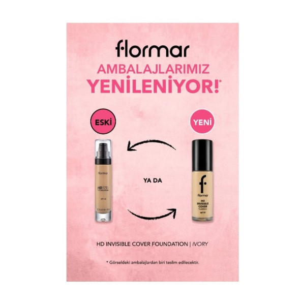 Flormar Invisible Cover HD Foundation 060 Ivory - 3