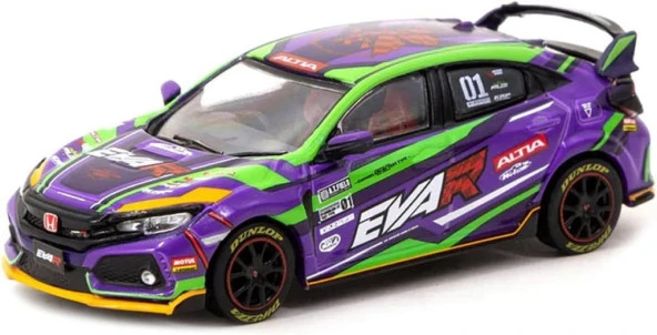 Tarmac EVA RT TEST TYPE-01 Honda Civic TYPE R FK8 1/64 Model Araba