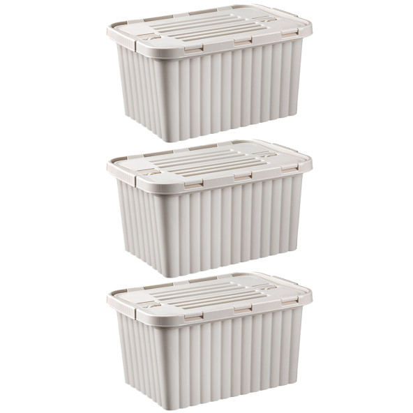 3 Adet 10 Litre Split Box Toprak Rengi Plastik Saklama Kutusu - RNL-BNY20010W-3