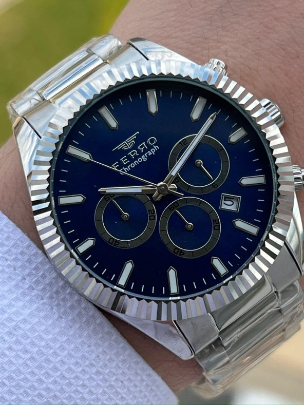 Ferro Çelik Kordon İç Fonksiyonları Aktif Chronograph 30 Mt Su Geçirmez Erkek Kol Saat EFM31289-A3 ürün görseli