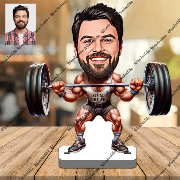 Halterci 3D Ahşap Biblo,Sevgiliye Hediye,Doğum Günü Hediyesi - 1