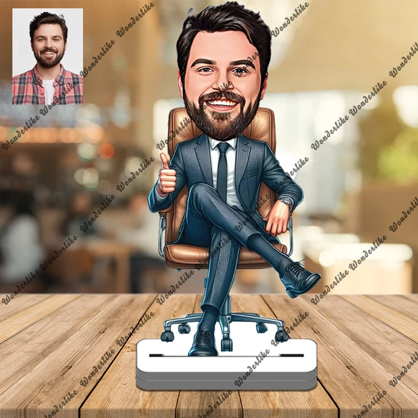İş Adamı Ceo 3D Ahşap Biblo,Sevgiliye Hediye,Doğum Günü Hediye ürün görseli