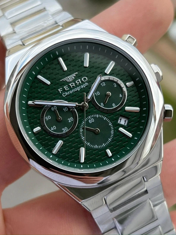 Ferro Çelik Kordon Takvimli 30 Mt Su Geçirmez Erkek Kol Saat EFM31458-A6 - Resim 3