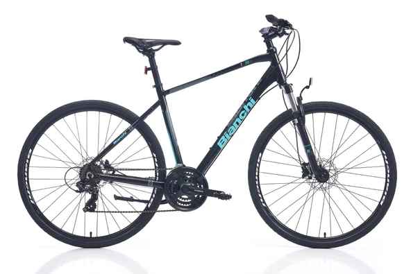 Bianchi T0018FS-D HD Fren 21 Vites 28 Jant Trekking Şehir Bisikleti Siyah Celeste 51 Kadro