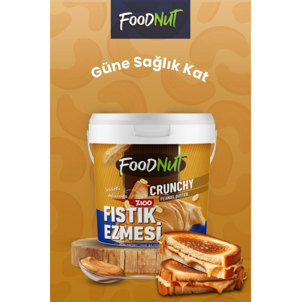 FoodNut %100 Şekersiz Sporcu Dostu Fıstık Ezmesi 1 Kg Şekersiz Yer Fıstığı Ezmesi Proteini Yüksek. - 4
