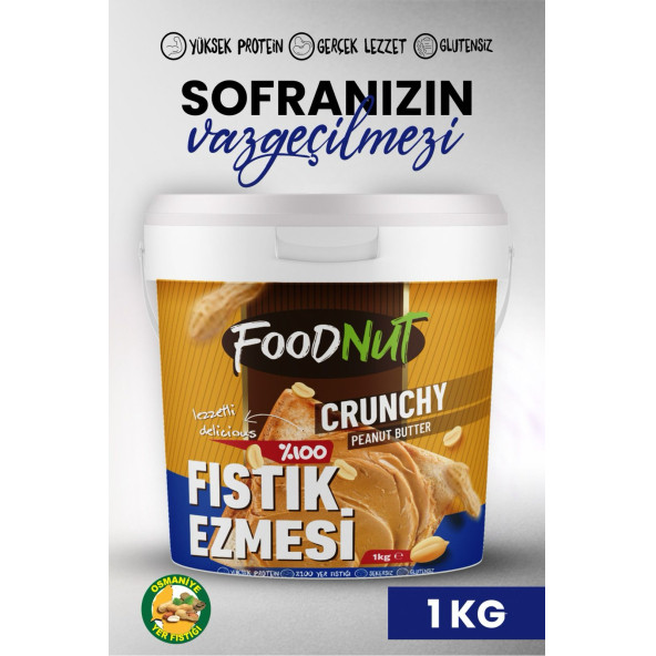 FoodNut %100 Şekersiz Sporcu Dostu Fıstık Ezmesi 2 Li %100 Şekersiz Yer Fıstığı Ezmesi 2 Kg - 5