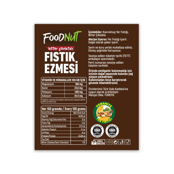 FoodNut Bitter Çikolatalı Fıstık Ezmesi 1 Kg - 2