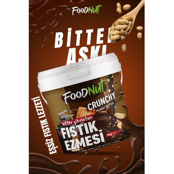 FoodNut Bitter Çikolatalı Fıstık Ezmesi 1 Kg - 4