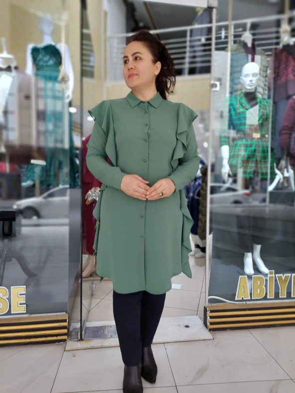 7500 Fırfır Detaylı Gömlek Tunik - 6