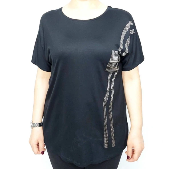 955 Taş Detaylı Büyük Beden Bluz - 2