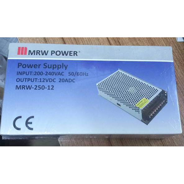 Mervesan MRW-250-12 12V 20.0A 250W Metal Kasalı İç Mekan Ac/Dc Smps Güç Kaynağı