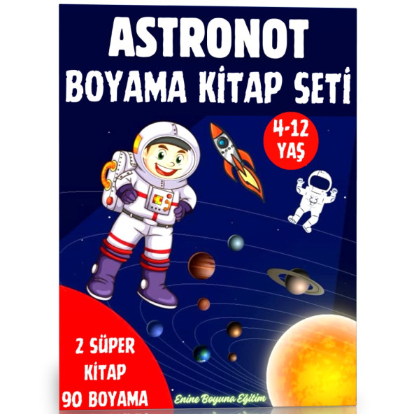 Astronot Boyama Kitap Seti (90 Süper Boyama)