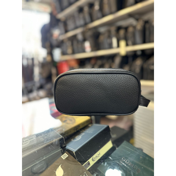 TRG POLO Siyah Flother Sunni Deri El & Portföy Tıraş Ve Makyaj Çantası - Resim 2