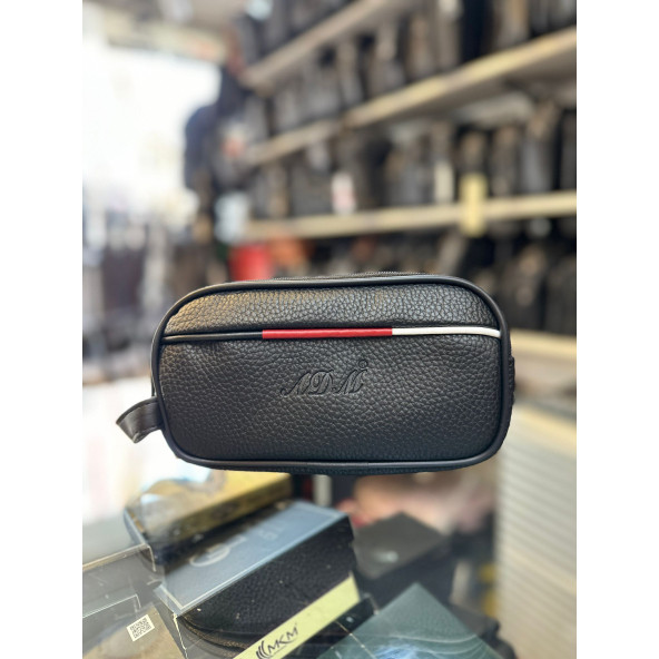 TRG POLO Siyah Flother Sunni Deri El & Portföy Tıraş Ve Makyaj Çantası - Resim 4