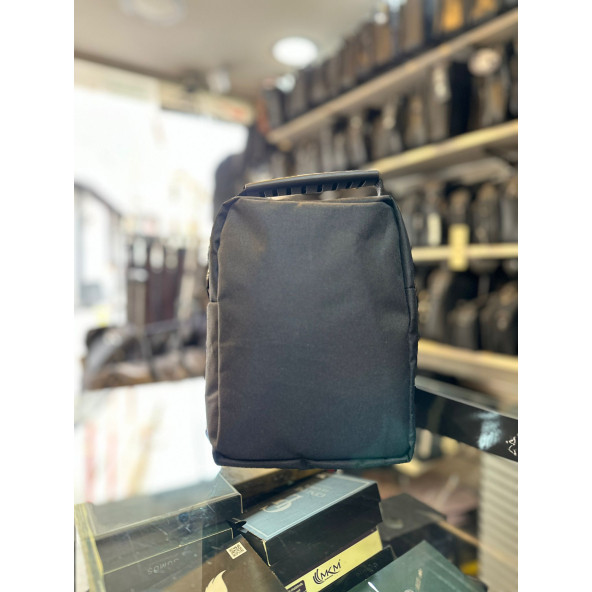 SİYAH KETEN KUMAŞ EL OMUZ ÇANTASI - Resim 4