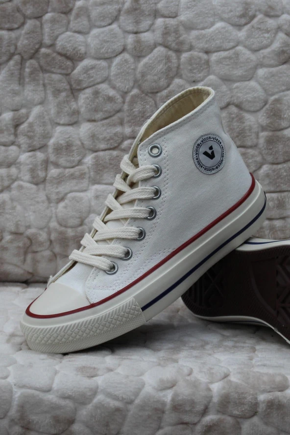 Vicco 925.F24Y.219 Star Beyaz Bilekli Keten Çocuk Ayakkabı - Resim 4