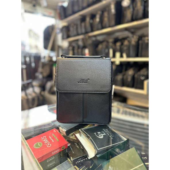 TRG POLO SİYAH  SUNNİ FLOTHER DERİ ERKEK EL OMUZ ÇANTASI - Resim 3