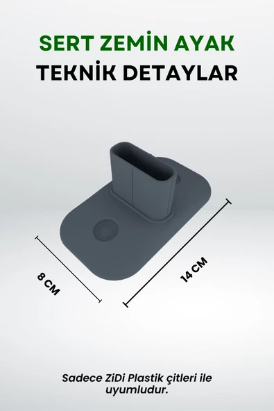 Çit Uyumlu 10'lu Sert Zemin Ayak - Antrasit Gri - 2