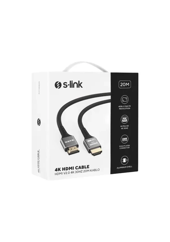 S-LINK SLX-HD4K30 19+1 HDMI TO HDMI 30MT METAL V2.0 4K (4096*2160) 30HZ KABLO - 2