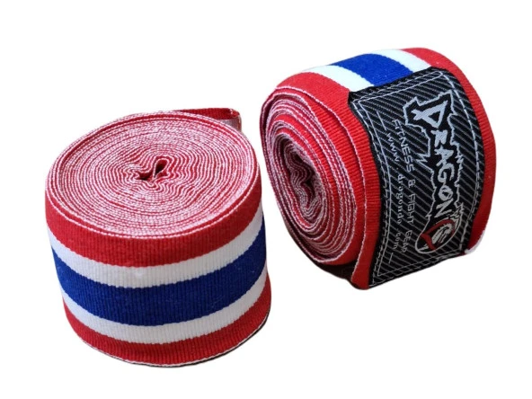 DragonDo 83818 Thailand Bayraklı 5 Metre Elastik Bandaj Boks Bandajı Muay Thai Bandajı Kick Boks Bandajı - 4