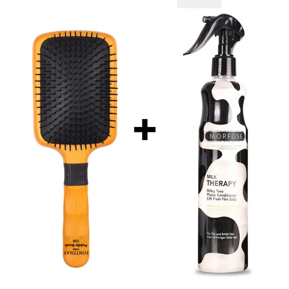 Fontenay Saç Açma Fırçası 116 +Milk Therapy Fön Sütü 400 ml 2'Li Set