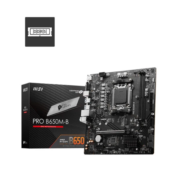 MSI PRO B650M-B AMD B650 Soket AM5 DDR5 6800MHz m.2 mATX Anakart