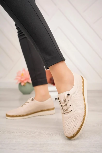 Norfix 3643 Lastik Bağcıklı Ortopedik Günlük Kadın Ayakkabı - Resim 6