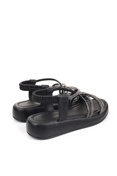 Castle Black 35250 Taş Detaylı Günlük Kadın Sandalet - Resim 10