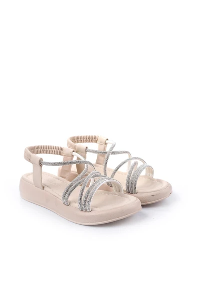 Castle Black 35250 Taş Detaylı Günlük Kadın Sandalet - Resim 3