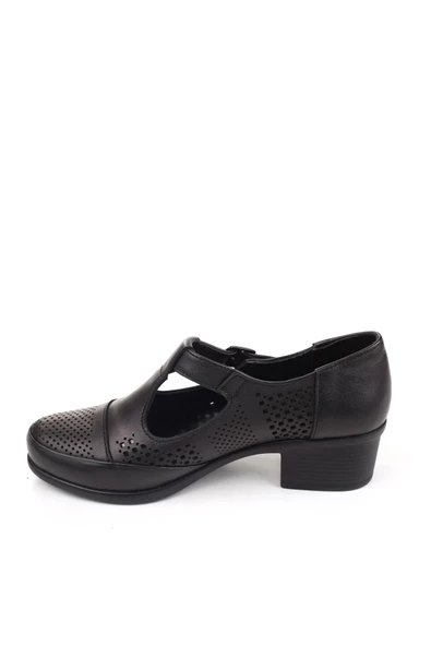 Castle Black 24565 Hakiki Deri Günlük 4 Cm Topuklu Kadın Ayakkabı - 5