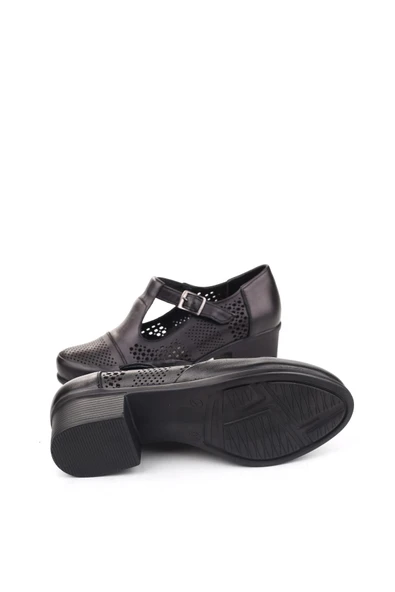 Castle Black 24565 Hakiki Deri Günlük 4 Cm Topuklu Kadın Ayakkabı - Resim 9