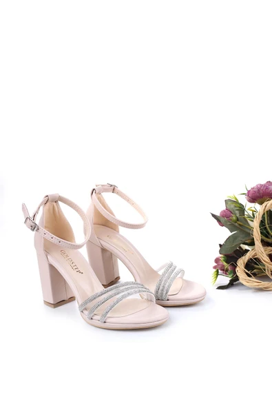 Gold Step Taşlı 8,5 cm Topuklu Platform Abiye Kadın Ayakkabı - Resim 2