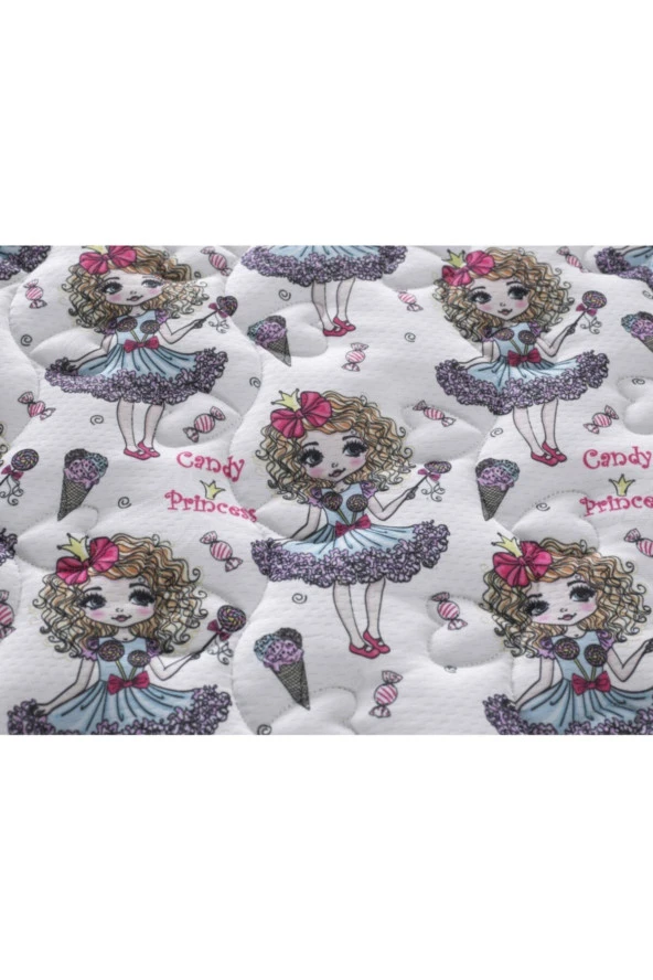 ASROYALLÜKS Candy Princess Kız Desenli Ultra Ortopedik Yaylı Yatak 90x190 - 3